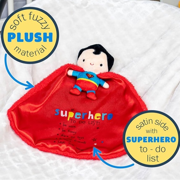👶🏼Babies 1st SuperHero DC Comics Superman Lovely Blanky  Security Blanket - Picture 7 of 11